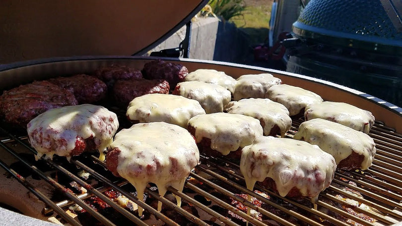 Brandon's Boogies (Roasted Cheeseburgers) on the Big Green Egg