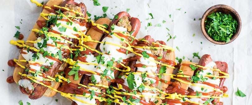 BACON CHEESEBURGER HOT DOGS