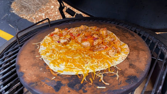 Hot Chicken Quesadillas on the Big Green Egg
