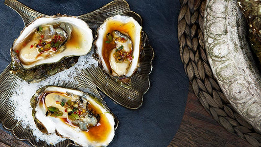GRILLED OYSTERS w/ THAI DRESSING