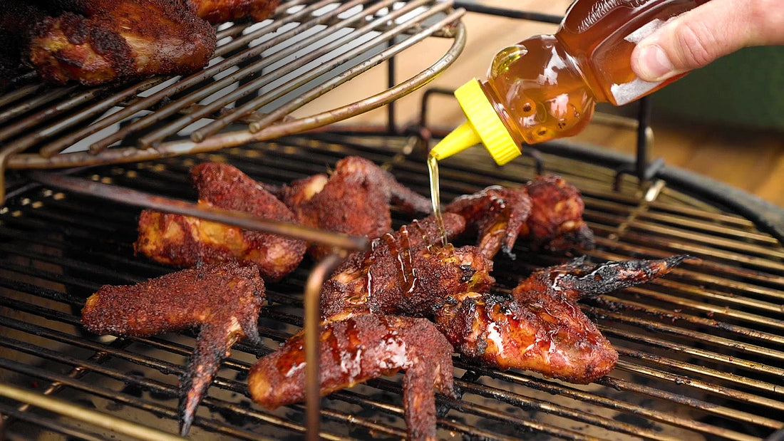 Honey Glazed Whole Chicken Wings Smoked on the EGG