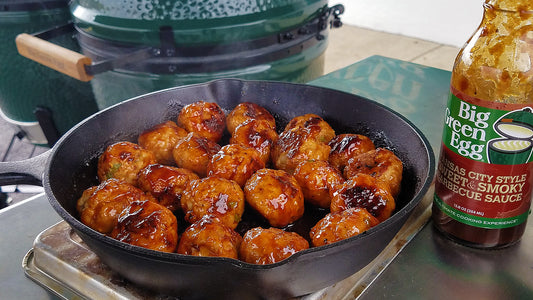 Spicy Turkey Meatballs & Bloomin' Apple Dessert on the Big Green Egg