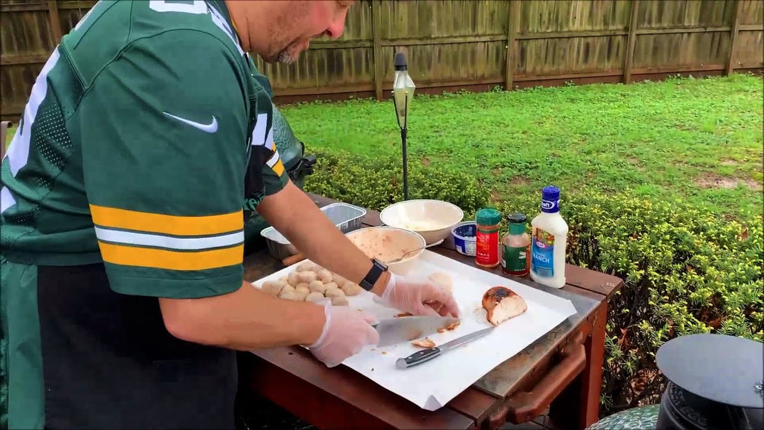 Buffalo Chicken Monkey Bread on the Big Green Egg