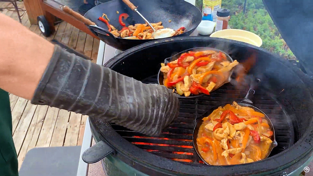 Chicken Fajitas on the Big Green Egg Outdoor Home