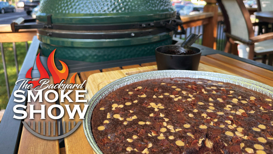 Peanut Butter Bacon Beer Brownies on the Big Green Egg | Backyard Smoke Show