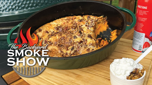 Pumpkin Pecan Pudding Cake on the Big Green Egg | Backyard Smoke Show