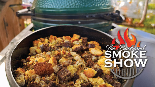The Ultimate Thanksgiving Stuffing on the Big Green Egg | Backyard Smoke Show