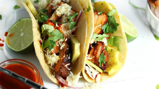 PORK BELLY TACOS & CHIPOTLE-GUAJILLO SAUCE