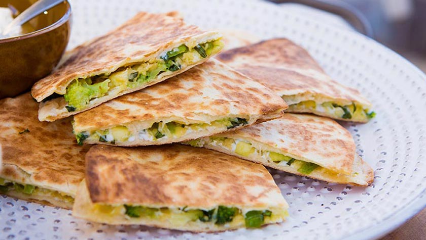 QUESADILLA w/ SOUR CREAM