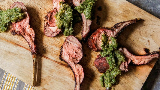 GRILLED RACK OF LAMB w/ CHILI LIME SALSA