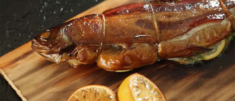 STEVE RAICHLEN'S SMOKED PLANKED TROUT