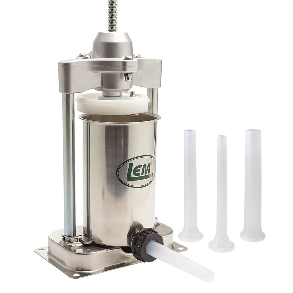 LEM Mighty Bite 5lb Stuffer with Plastic Stuffing Tubes 1606