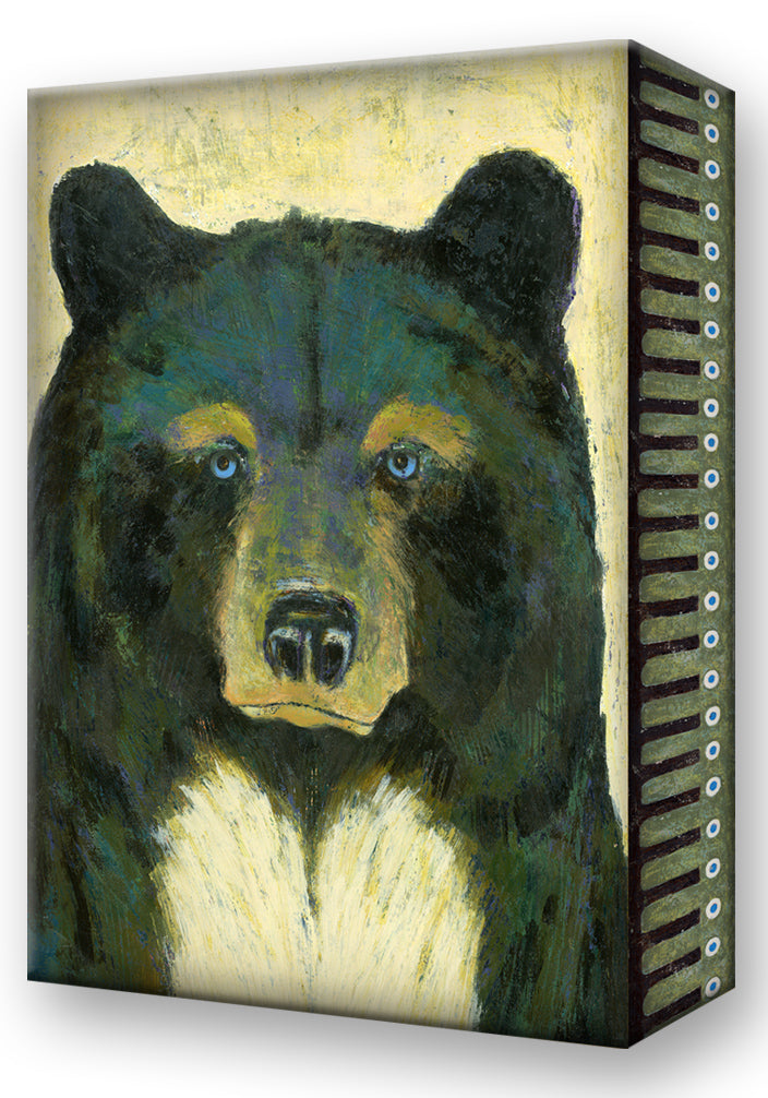 Meissenburg 26" x 37.5" Timber Bear Box Art - Timber & Blue (Wildlife Art by Shelle Linholm)