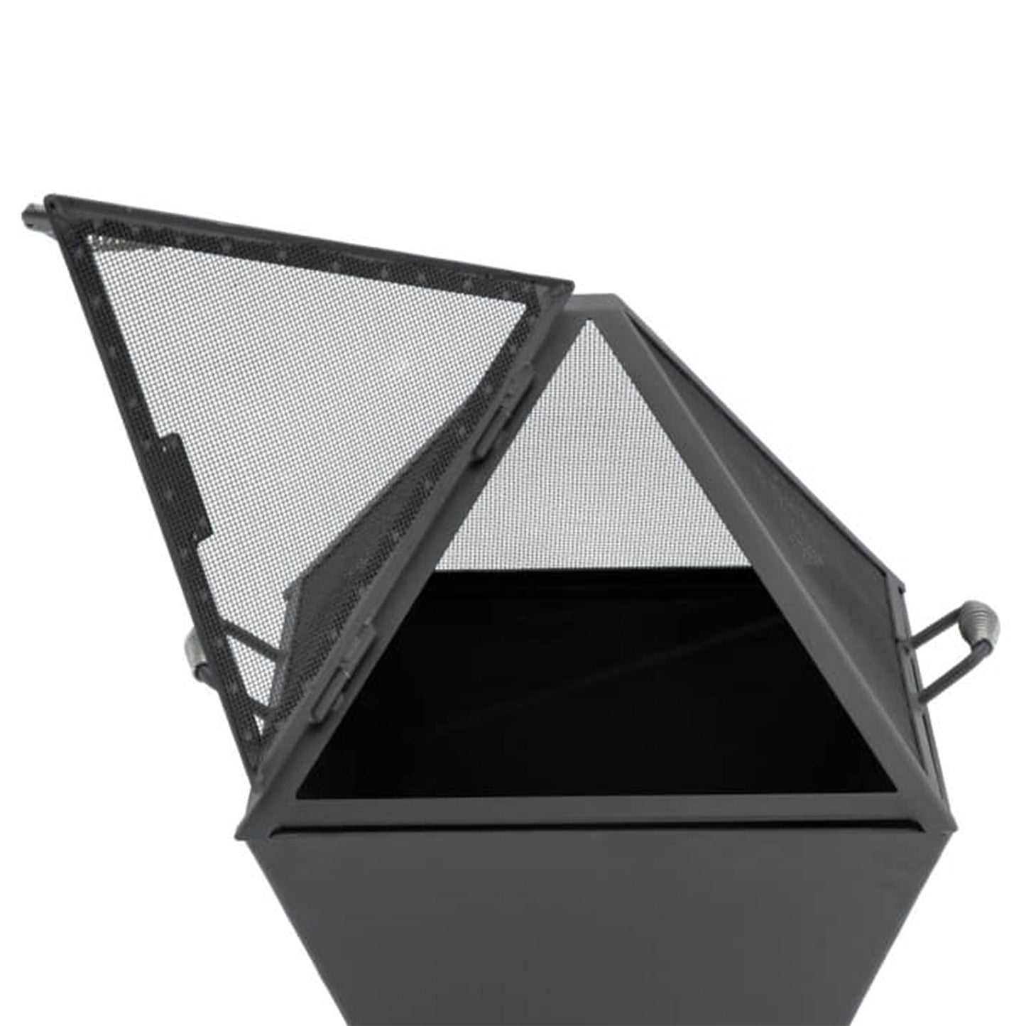 Iron Embers 24" Modern Cube Fire Pit Package with Spark Screen (Single Door)