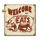 Meissenburg 28" x 28" Welcome to Good Eats Wood SIgn