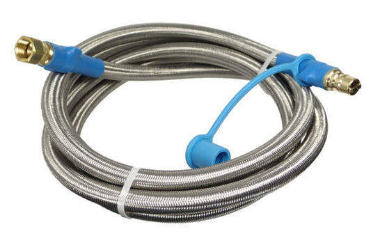 10ft 3/8" Male QD Plug X 3/8" Female Flare Swivel Plug w/ SS Overbraid