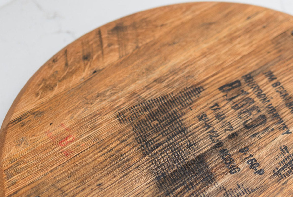 Whiskey Barrel Head Lazy Susan