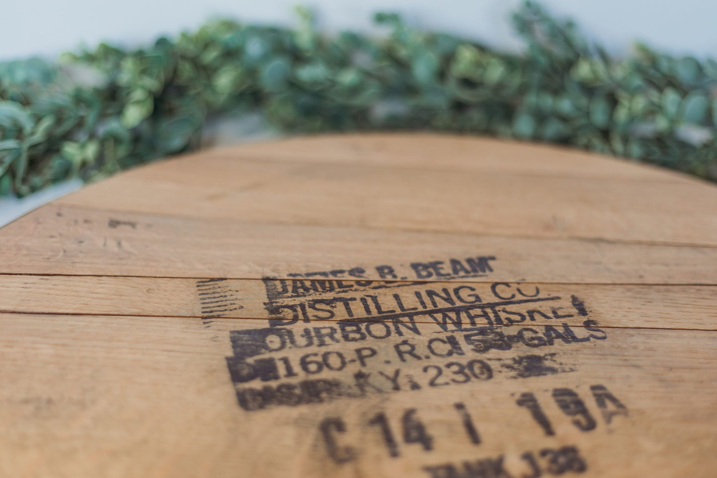 Whiskey Barrel Head Lazy Susan