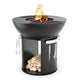 Zenith 38” Cast Iron Fire Pit with Standing Base, Grill Grate, Griddle, and Soapstone Surfaces