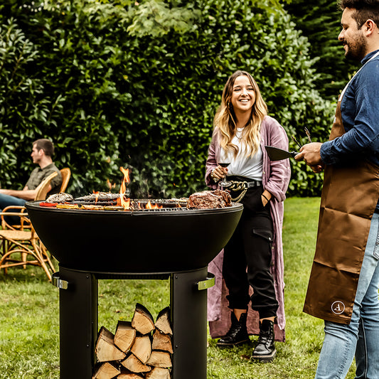 Zenith 38” Cast Iron Fire Pit with Standing Base