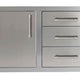 Alfresco 32-Inch Stainless Steel Left-Hinged Soft-Close Door & Triple Drawer Combo - AXE-DDC-L-SC