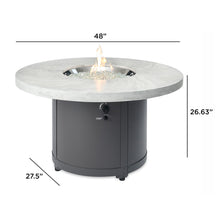 Load image into Gallery viewer, Beacon Round Gas Fire Pit Table (White Onyx) w/ Glass Guard
