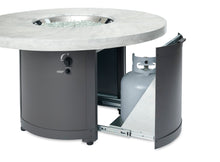 Load image into Gallery viewer, Beacon Round Gas Fire Pit Table (White Onyx) w/ Glass Guard
