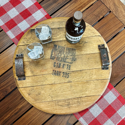 Whiskey Barrel Head Lazy Susan