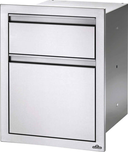 Napoleon 18" x 24" Double Drawer: Large and Standard, Stainless Steel BI-1824-2DR