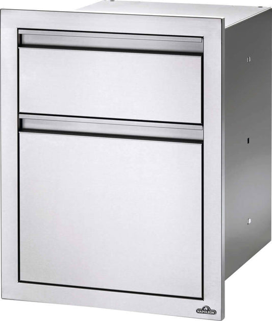 Napoleon 18" x 24" Double Drawer: Large and Standard, Stainless Steel BI-1824-2DR