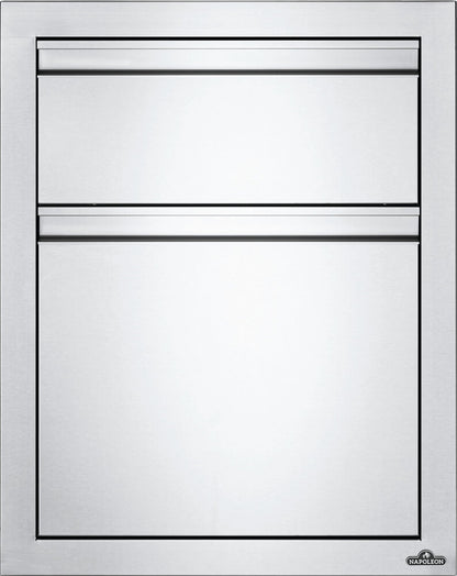 Napoleon 18" x 24" Double Drawer: Large and Standard, Stainless Steel BI-1824-2DR