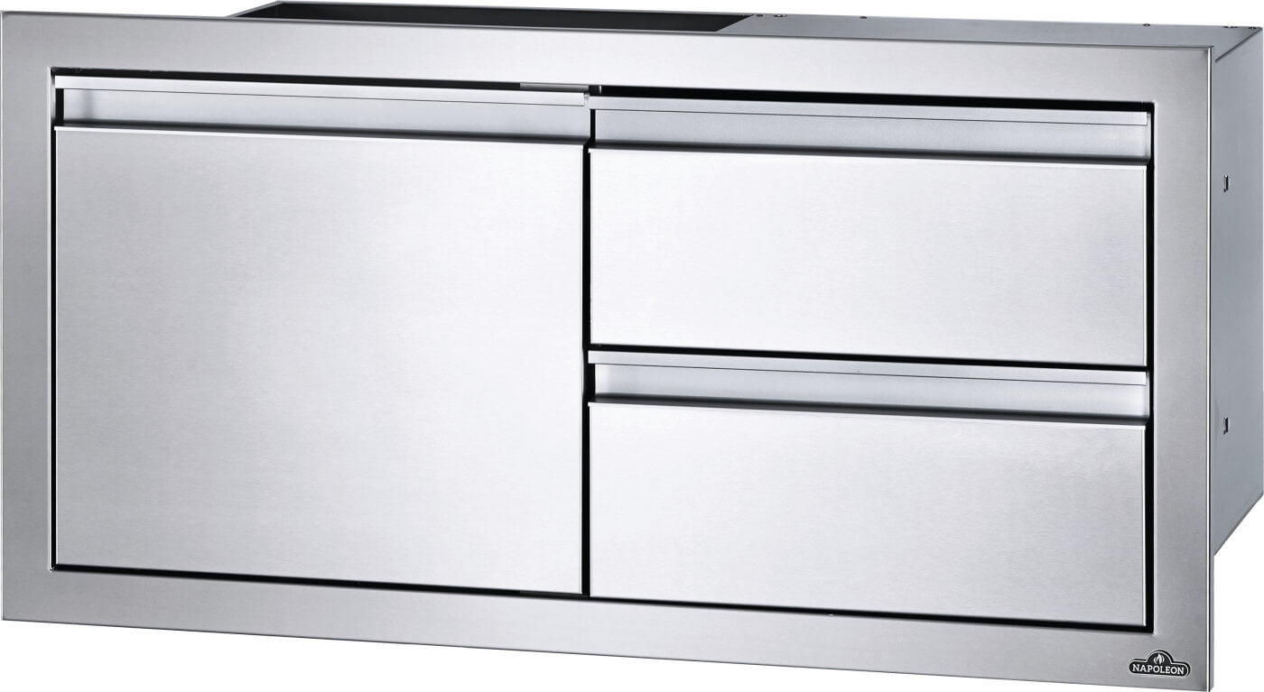 Napoleon 36" x 16" Single Door & Double Drawer Combo, Stainless Steel BI-3616-1D2DR
