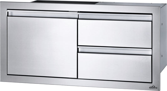 Napoleon 36" x 16" Single Door & Double Drawer Combo, Stainless Steel BI-3616-1D2DR