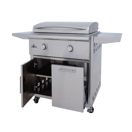 Blaze 30" LTE PLUS 2-Burner Built-In Gas Griddle w/ Grill Cart - BLZ-GRIDDLE-LTE3 + BLZ-GRIDDLE-CART-SC2