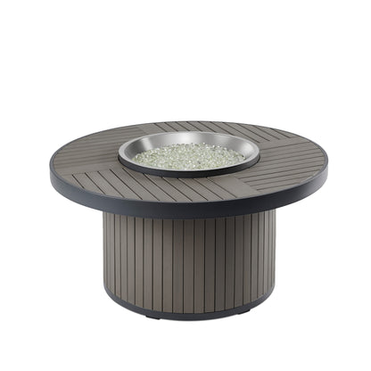 Brooks Round Gas Fire Pit Table w/ Glass Guard BRK-20-19-K/GG-20R