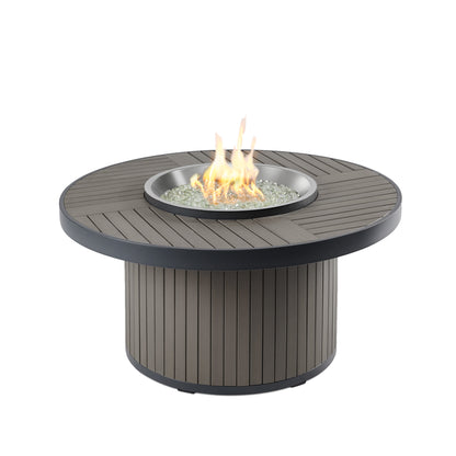 Brooks Round Gas Fire Pit Table w/ Glass Guard BRK-20-19-K/GG-20R