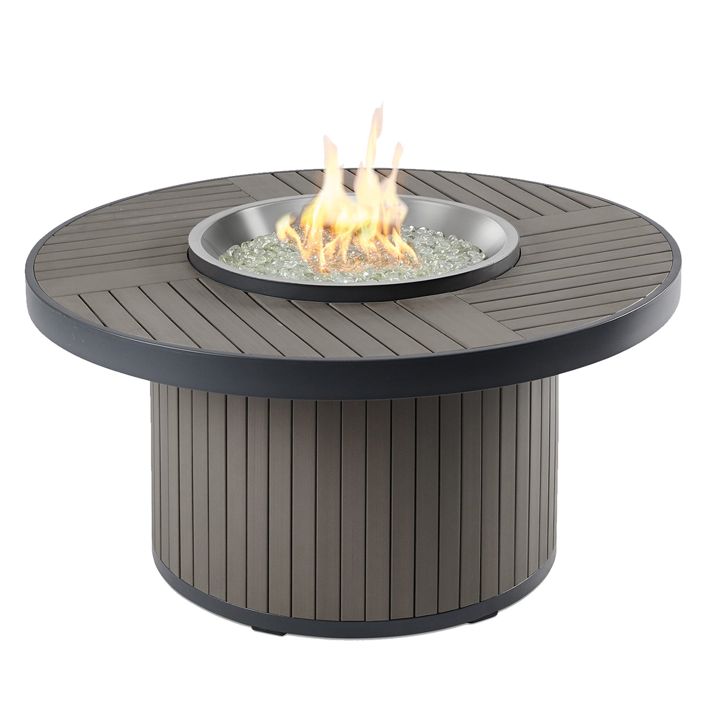 Brooks Round Gas Fire Pit Table w/ Glass Guard BRK-20-19-K/GG-20R