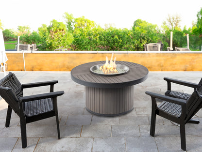 Brooks Round Gas Fire Pit Table w/ Glass Guard BRK-20-19-K/GG-20R