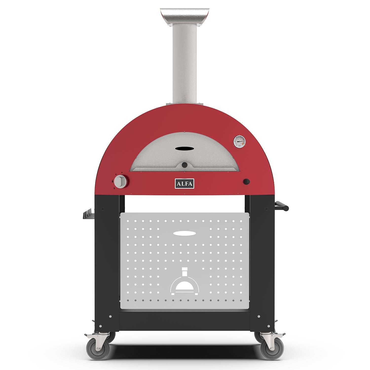 Alfa Moderno 2 Pizze Gas Pizza Oven with Base - Antique Red
