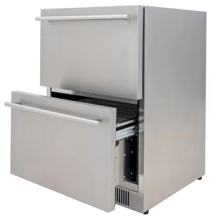 Blaze 24" 5.1 Cu Ft. Double Drawer OUTDOOR RATED Refrigerator, Stainless Steel (BLZ-SSRF-DBDR5.1)