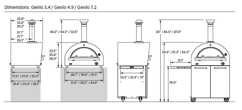 Genio Multi-Fuel Pizza Oven (Stainless/Black)