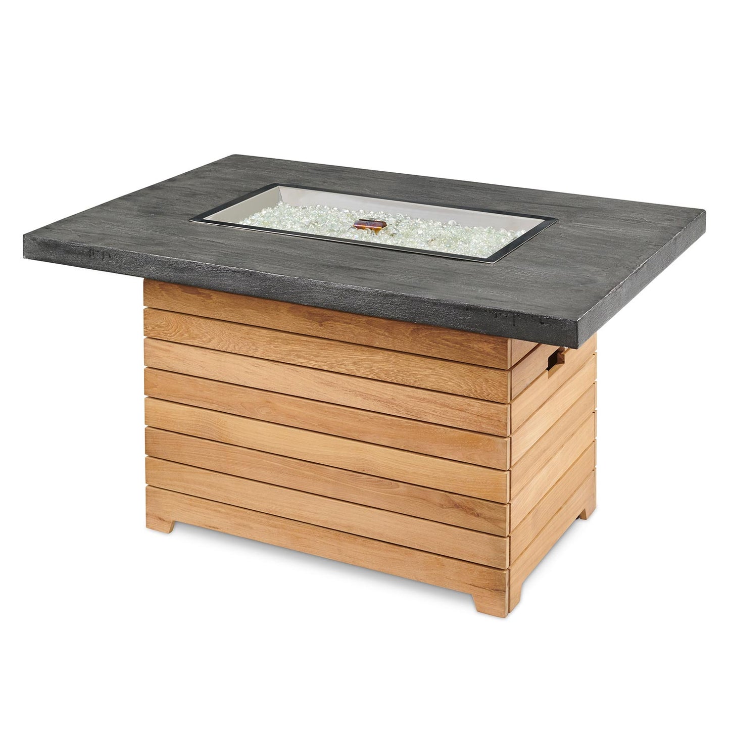 Darien Rectangular Gas Fire Pit Table w/ Glass Guard DAR-1224-EBG-K/GG-1224