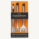 Drip EZ Heavy-Duty Grill Tool Set packaging with orange background