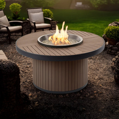 Kenwood Round Chat Height Fire Pit Table w/ Glass Guard KW-20-19-K/GG-20R