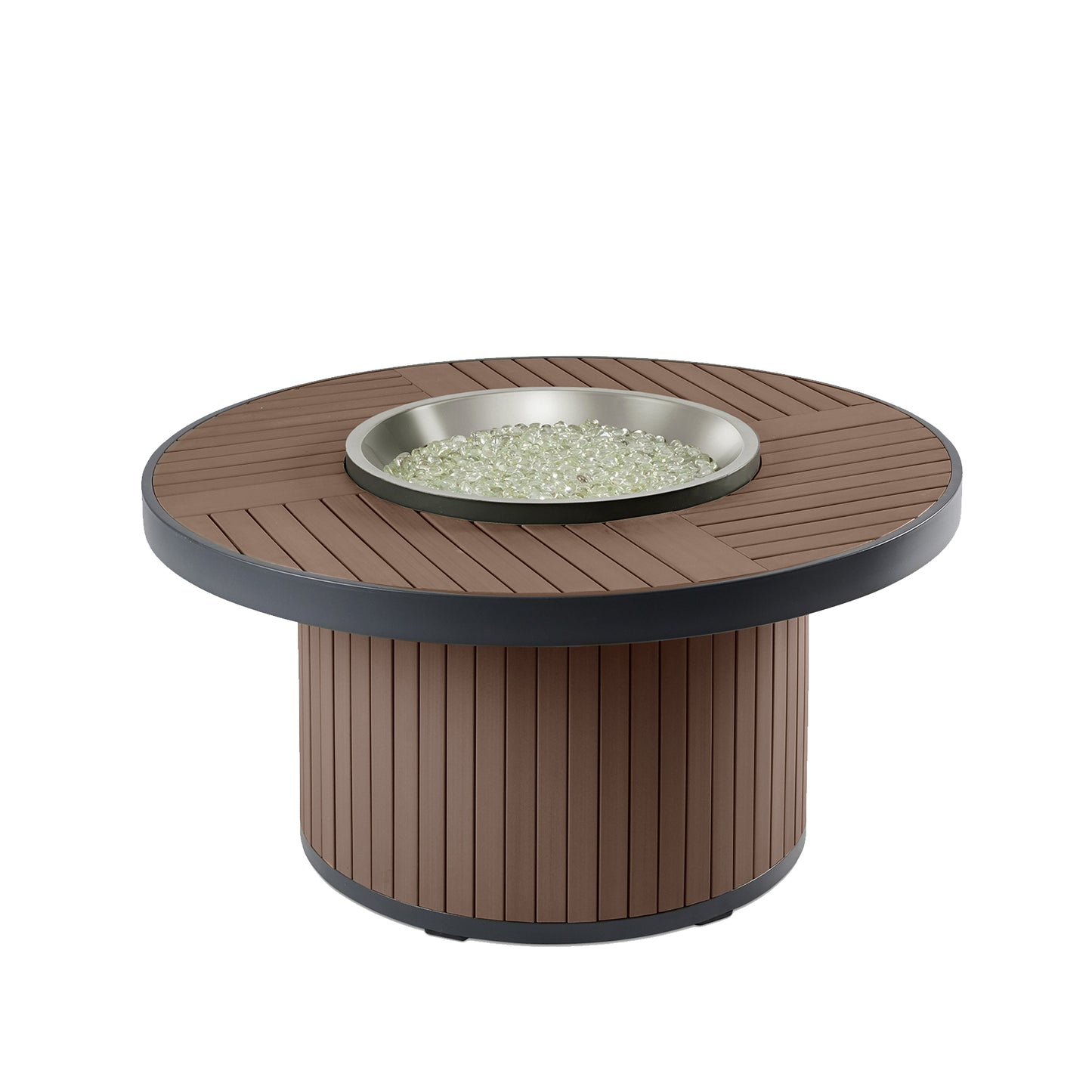 Kenwood Round Chat Height Fire Pit Table w/ Glass Guard KW-20-19-K/GG-20R