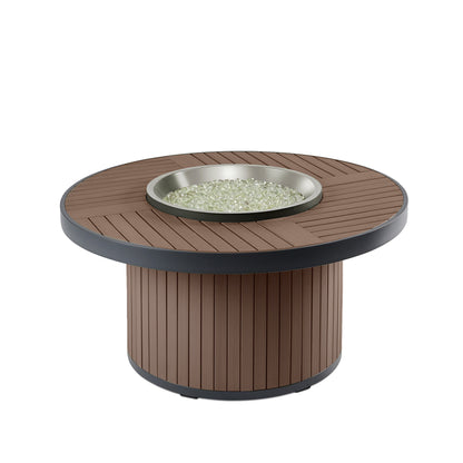 Kenwood Round Chat Height Fire Pit Table w/ Glass Guard KW-20-19-K/GG-20R