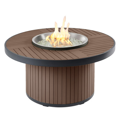 Kenwood Round Chat Height Fire Pit Table w/ Glass Guard KW-20-19-K/GG-20R