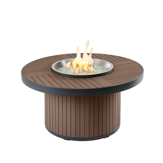 Kenwood Round Chat Height Fire Pit Table w/ Glass Guard KW-20-19-K/GG-20R