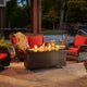 Balsam Montego Linear Gas Fire Pit Table w/ Glass Guard MG-1242-BLSM-K/GG-1242