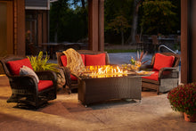 Load image into Gallery viewer, Balsam Montego Linear Gas Fire Pit Table w/12&quot; x 42&quot; Glass Guard
